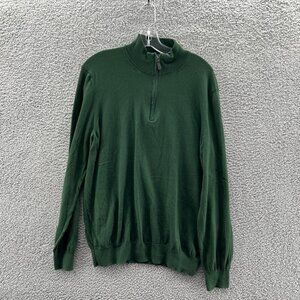 Vineyard Vines 1/4 Zip Mens Large Sweater Sweatshirt Caschmere Blend Green Italy